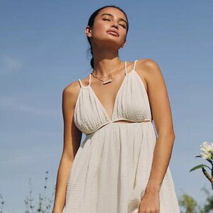 Gauzy Cutout Cover-Up Maxi Dress, Anthropologie, Size L